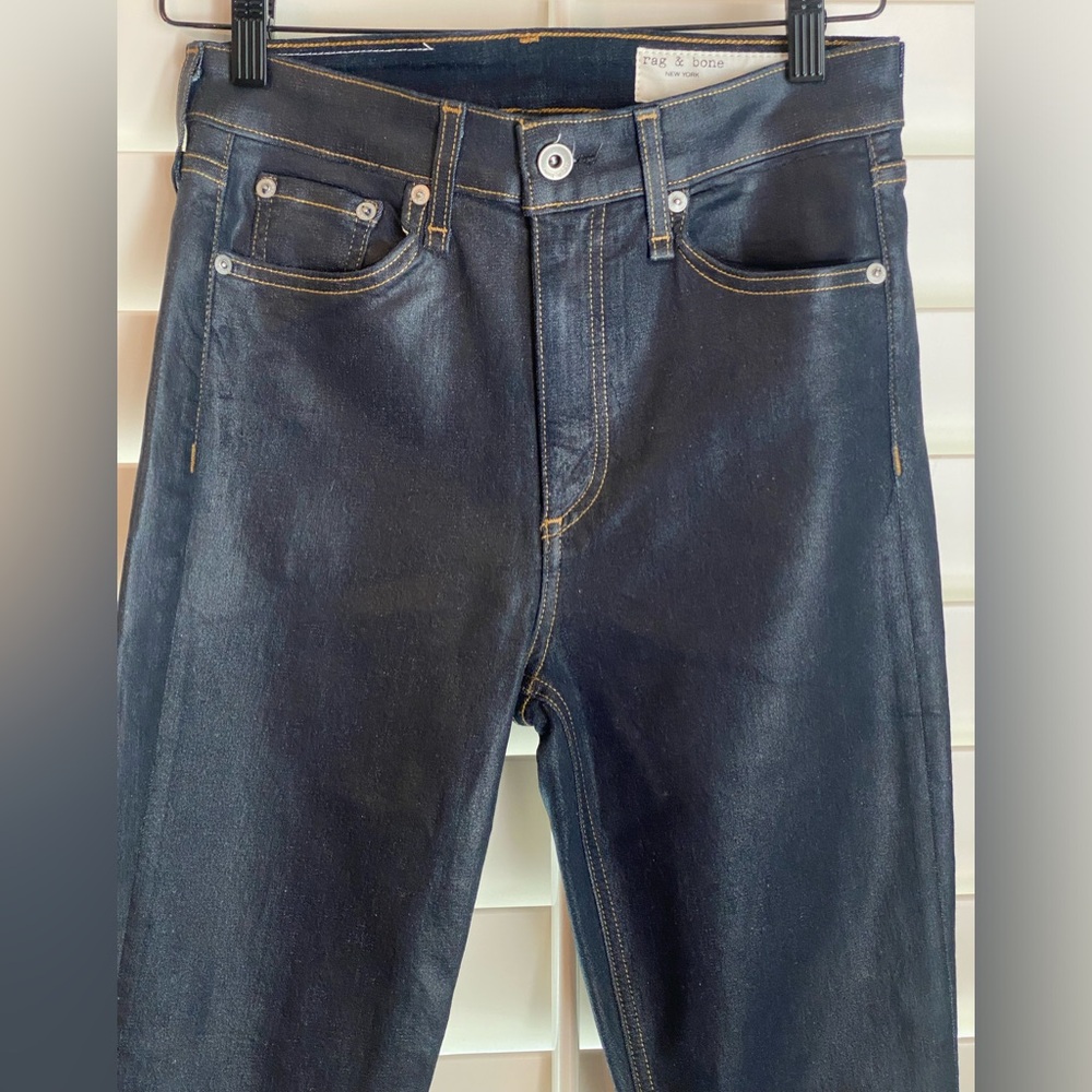 Rag & Bone High Rise Skinny Clear Coated Jeans